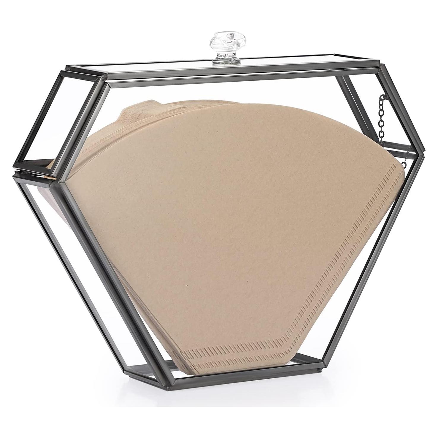 Soporte de Filtro de Café ELLDOO de Vidrio Negro Vintage