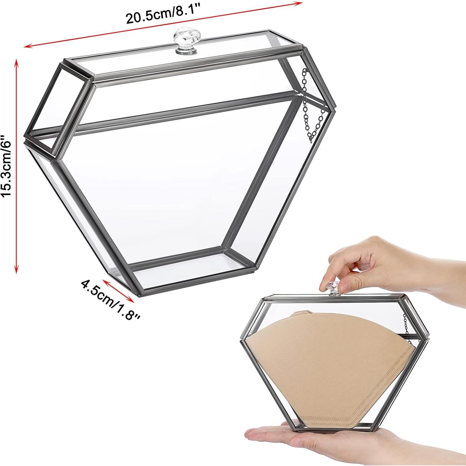 Soporte de Filtro de Café ELLDOO de Vidrio Negro Vintage