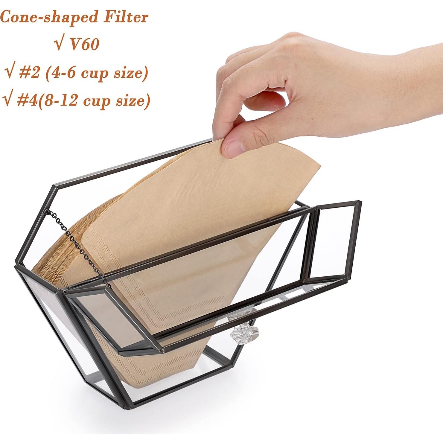 Soporte de Filtro de Café ELLDOO de Vidrio Negro Vintage