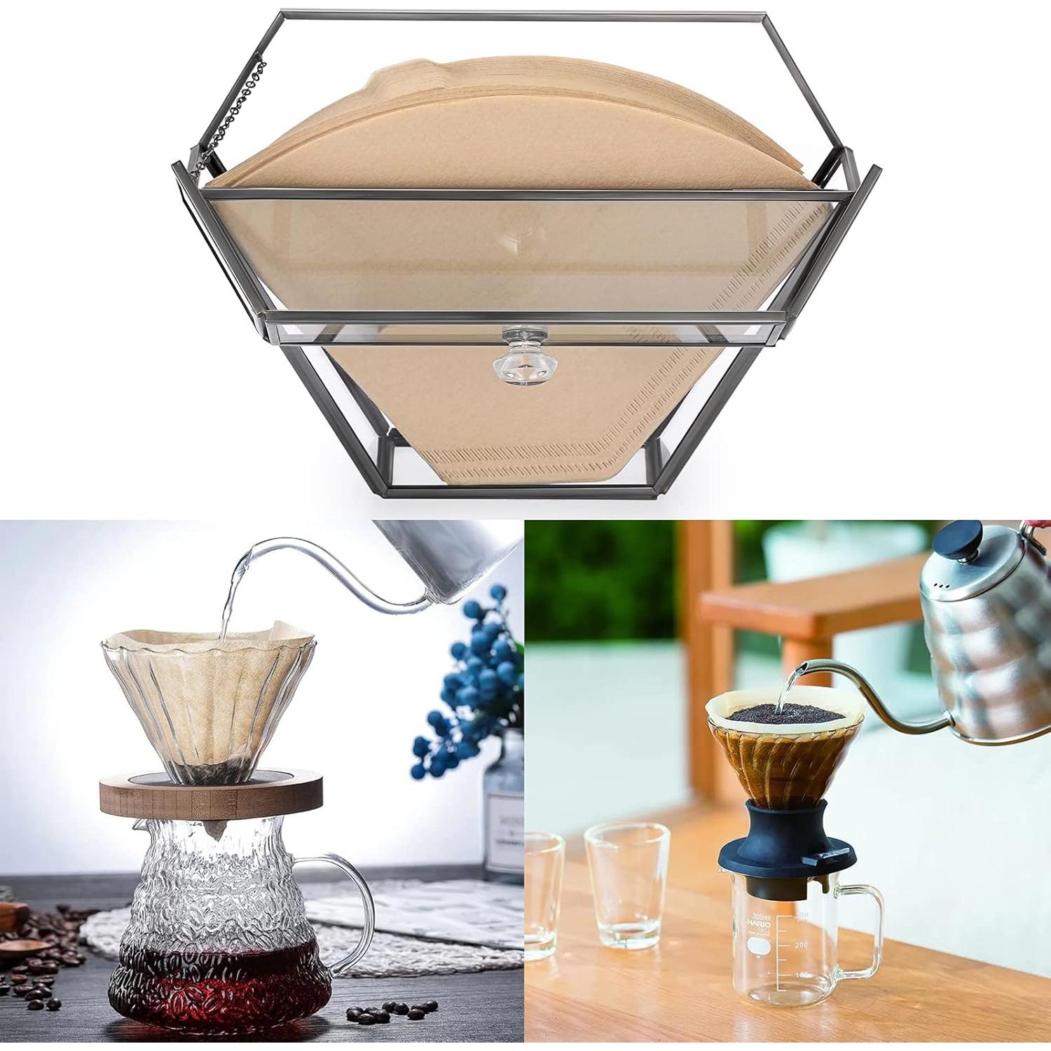 Soporte de Filtro de Café ELLDOO de Vidrio Negro Vintage