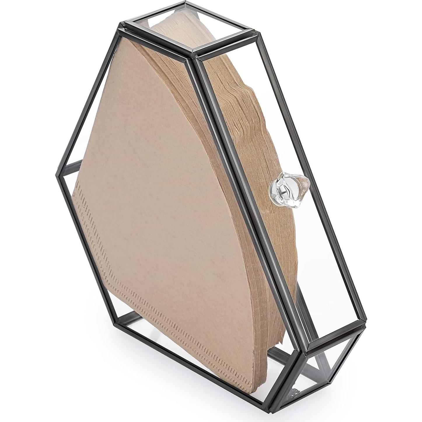 Soporte de Filtro de Café ELLDOO de Vidrio Negro Vintage