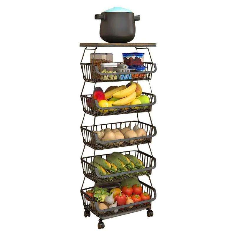 Cesta Rodante Apilable Baotkere 6 Niveles Organizador Cocina