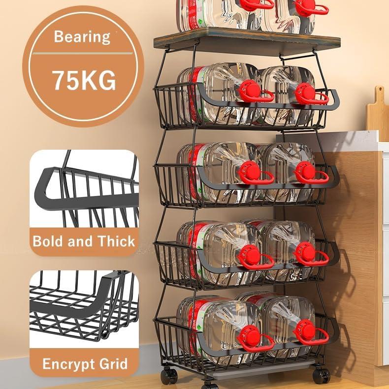 Cesta Rodante Apilable Baotkere 6 Niveles Organizador Cocina