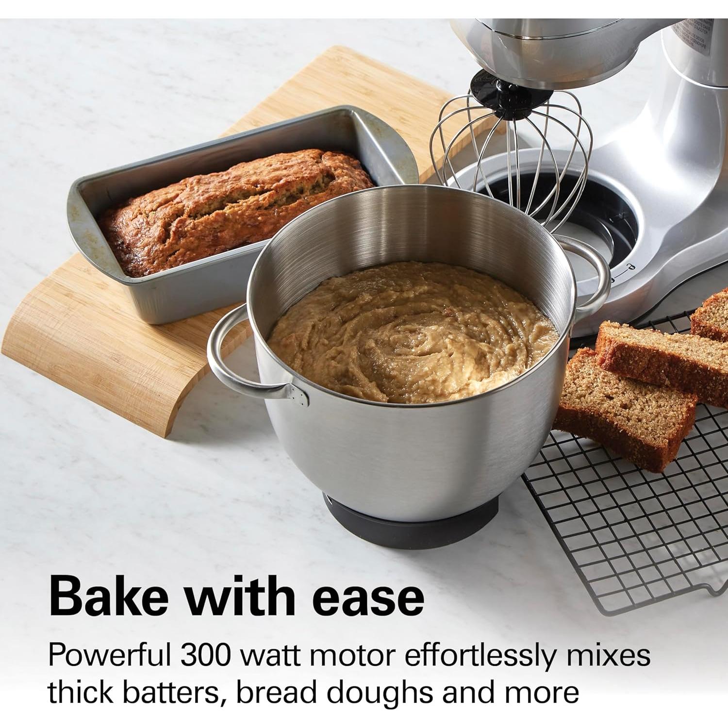 Mezclador de pie Hamilton Beach 4L 7 velocidades plateado