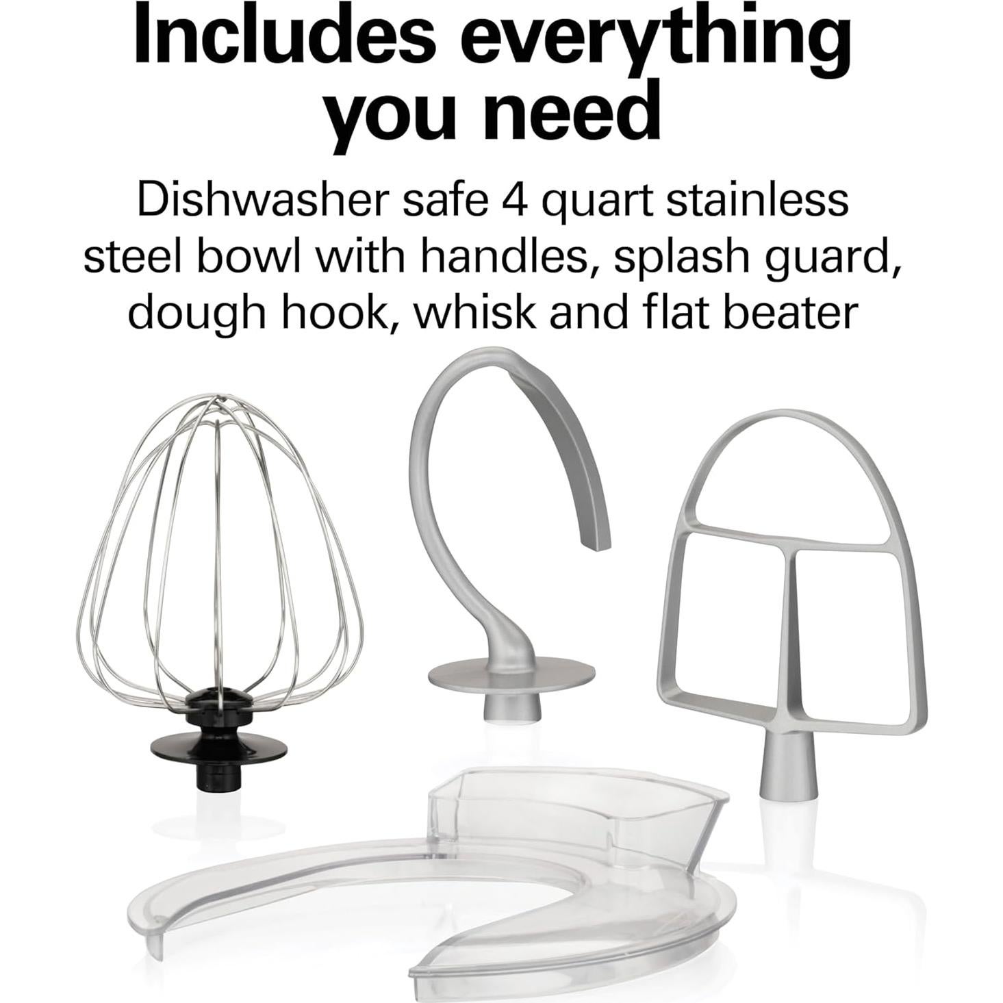 Mezclador de pie Hamilton Beach 4L 7 velocidades plateado