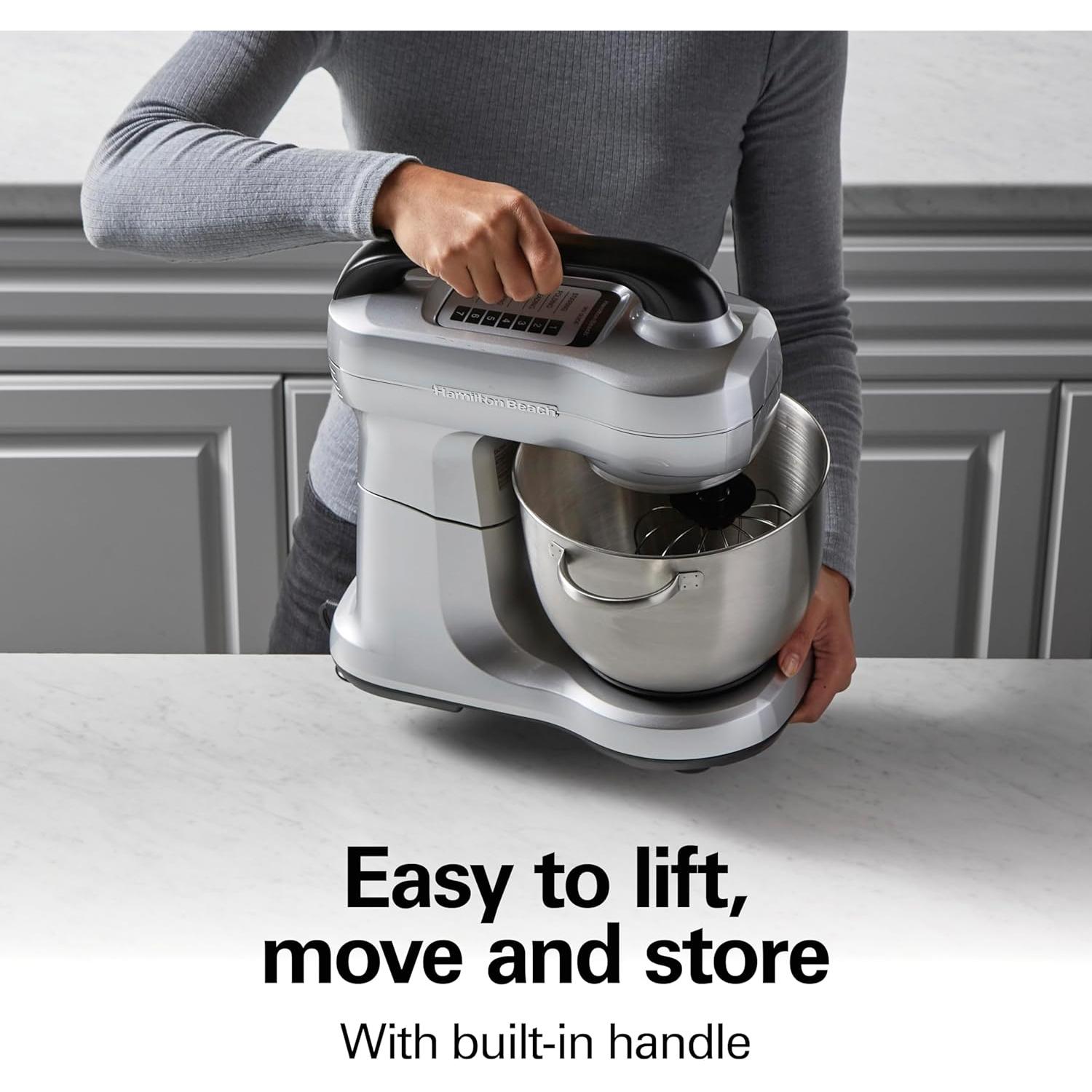 Mezclador de pie Hamilton Beach 4L 7 velocidades plateado