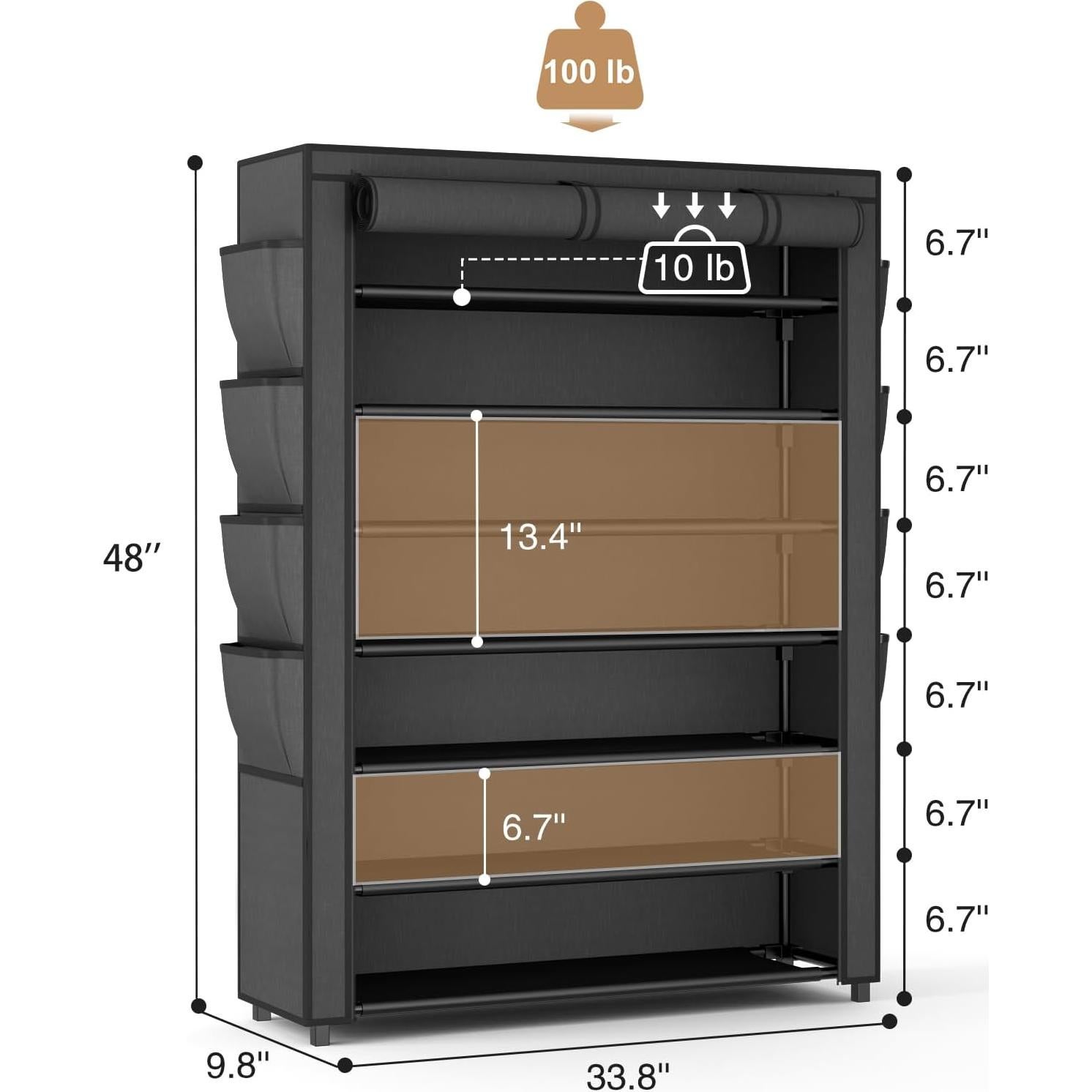 Estante para Zapatos VTRIN 8 Niveles 35-40 Pares Negro