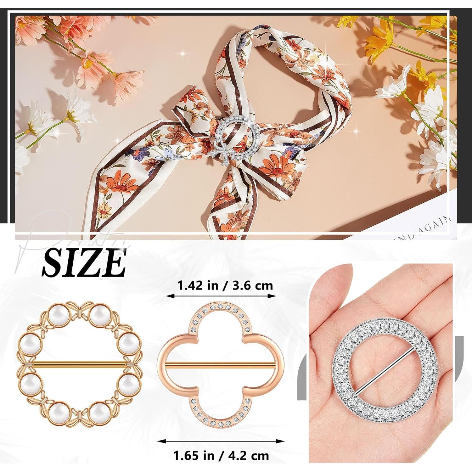 18 Clips de Bufanda Juexica para Mujeres con Rhinestone