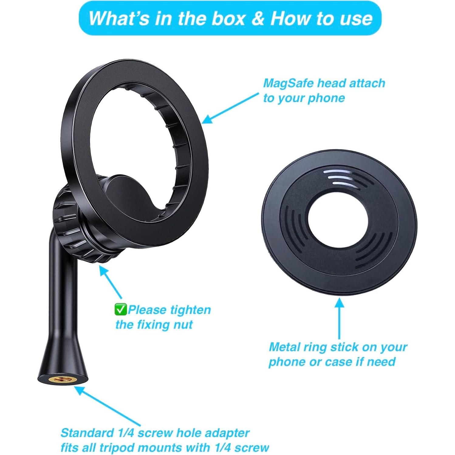 Adaptador de Soporte de Trípode MagSafe ARMOLABX 1/4" Negro