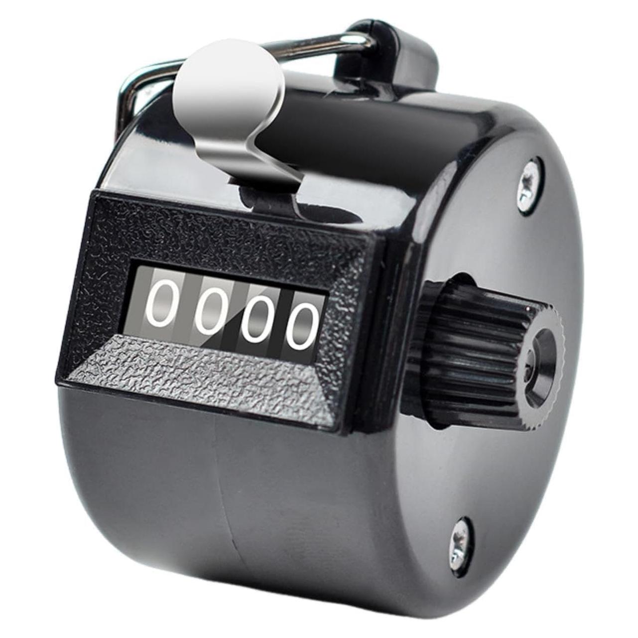 Contador Manual Doble Clicker Tustao 4 Dígitos Metal Negro