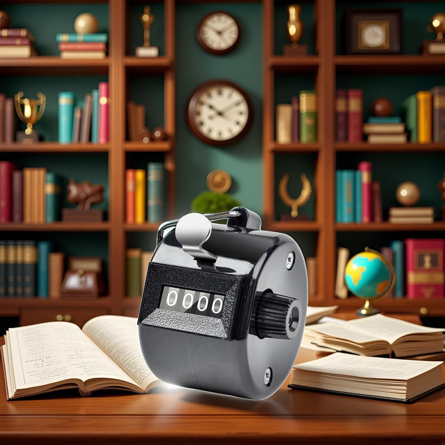 Contador Manual Doble Clicker Tustao 4 Dígitos Metal Negro