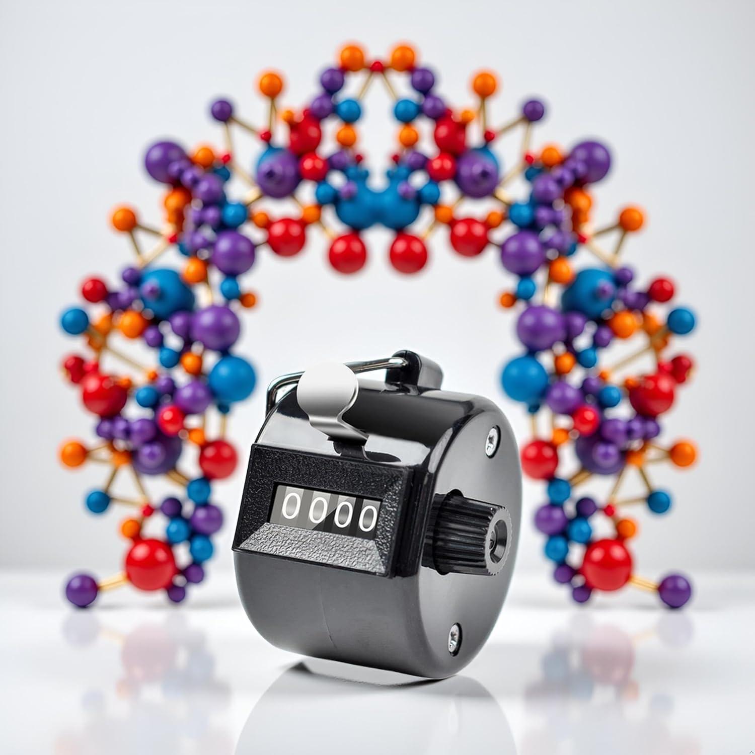 Contador Manual Doble Clicker Tustao 4 Dígitos Metal Negro