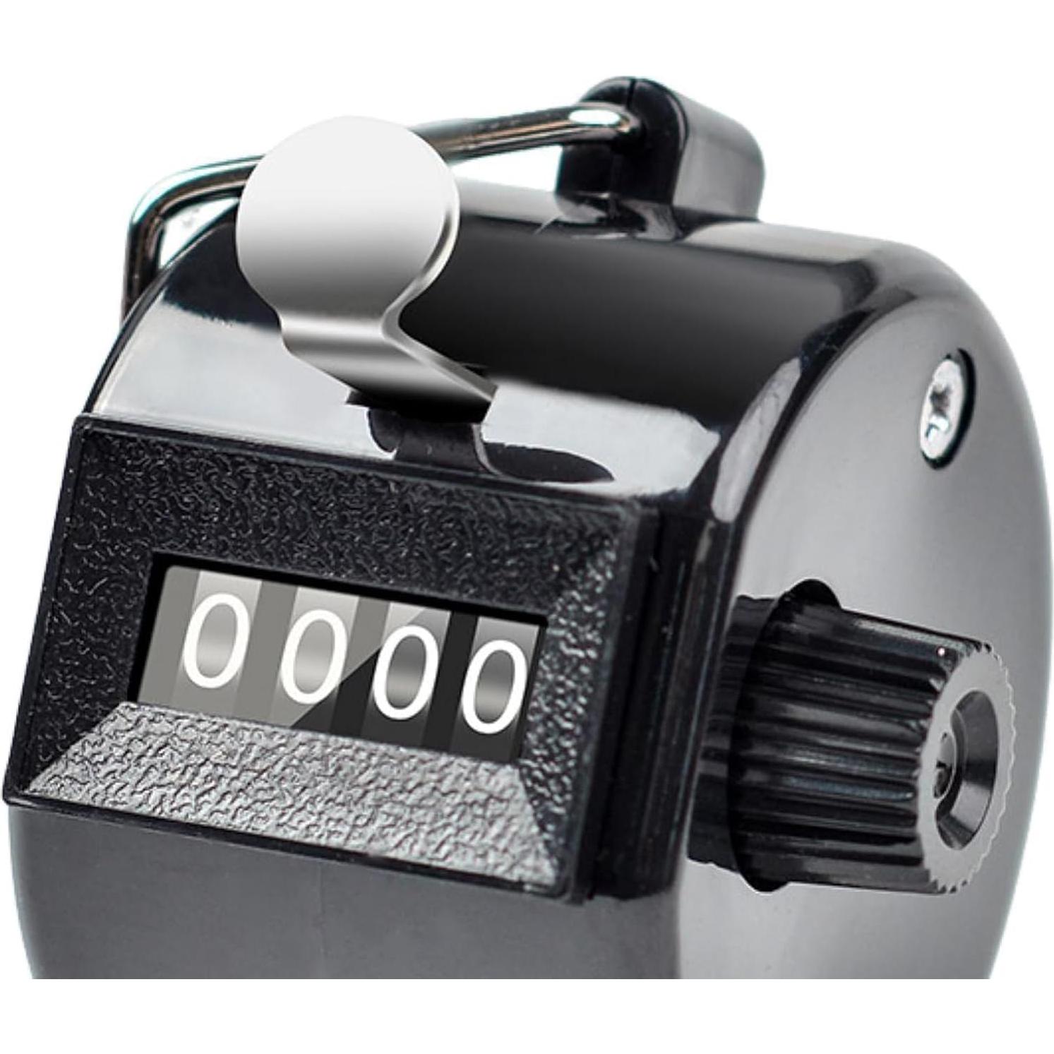 Contador Manual Doble Clicker Tustao 4 Dígitos Metal Negro