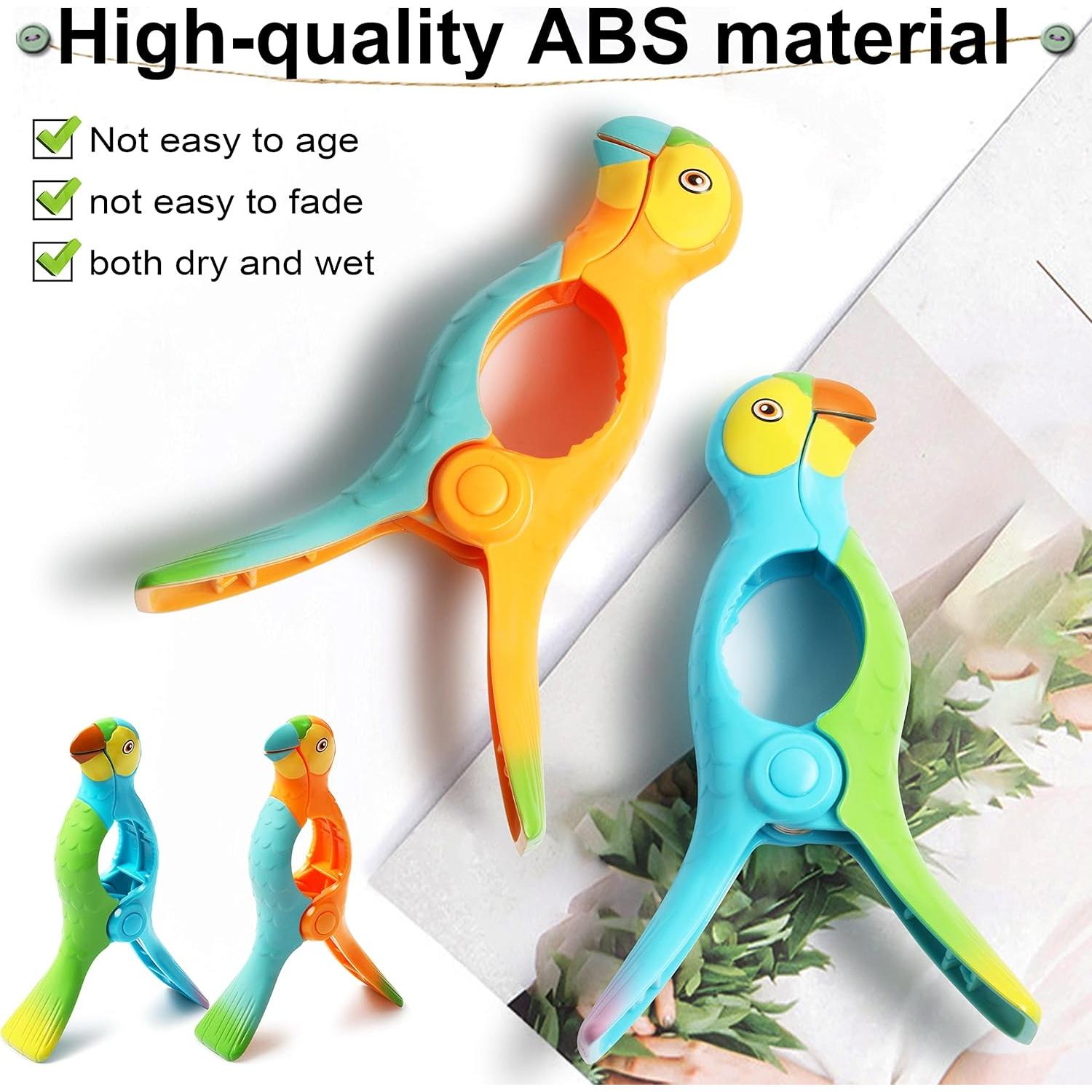 Kaluofan Clips para Toallas de Playa 4 Piezas Naranja y Azul