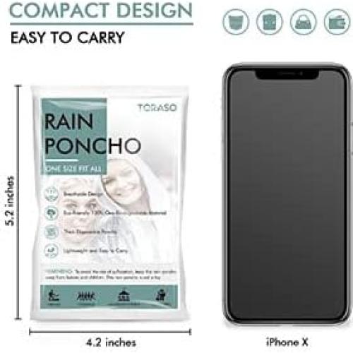 Poncho de Lluvia TORASO Transparente para Adultos - 10 Piezas