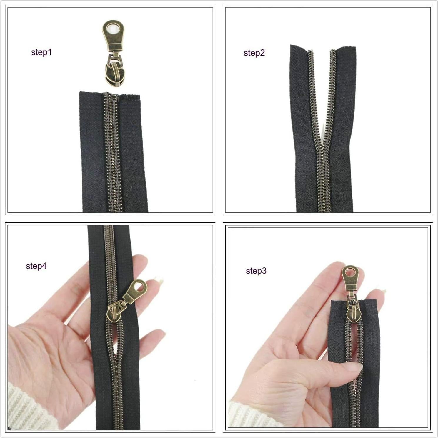 Cierre de Nylon Leekayer #5 Negro 9.1m con 25 Deslizadores