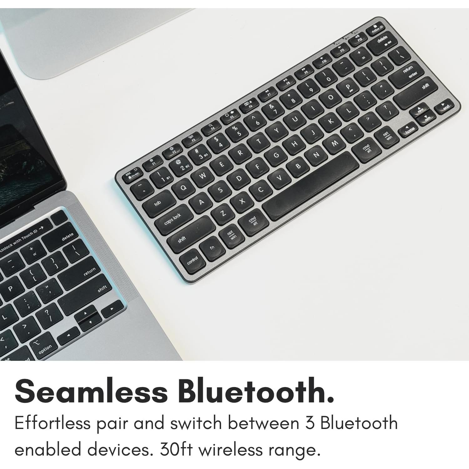 Teclado Bluetooth Macally Multi Dispositivo - Gris Espacial