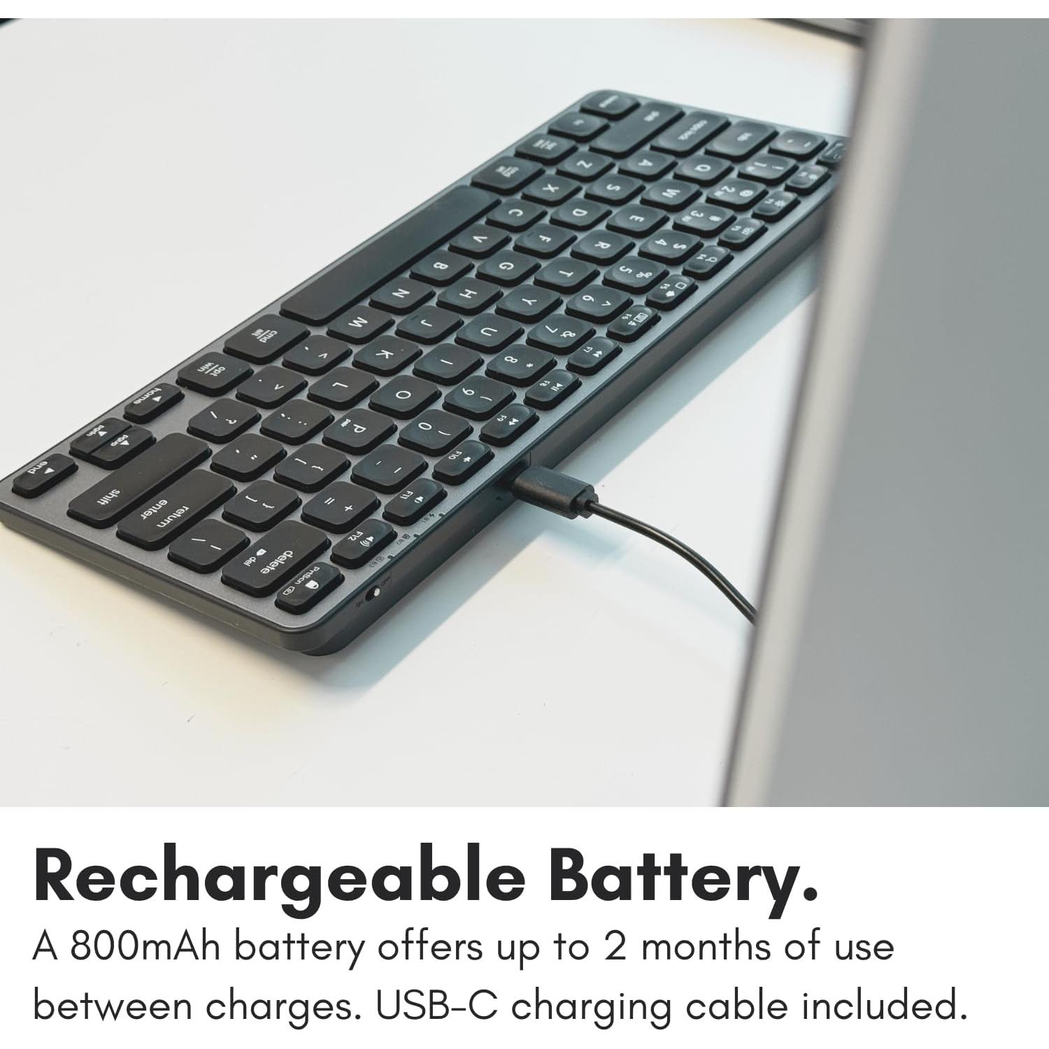 Teclado Bluetooth Macally Multi Dispositivo - Gris Espacial