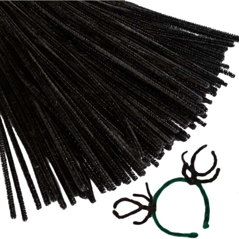 100 Limpiapipas Chenille Negros 30.48 cm para Manualidades
