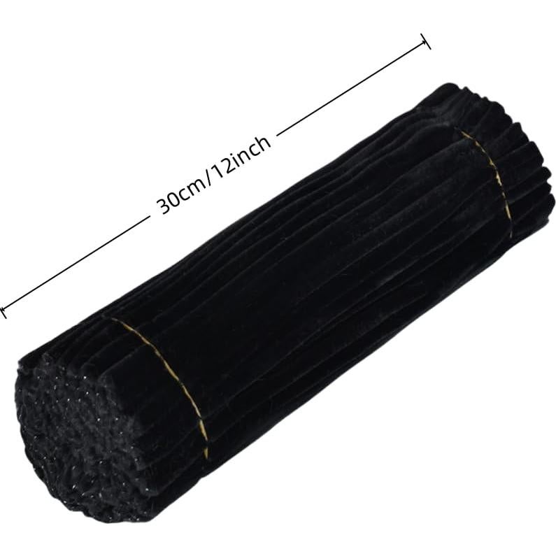 100 Limpiapipas Chenille Negros 30.48 cm para Manualidades