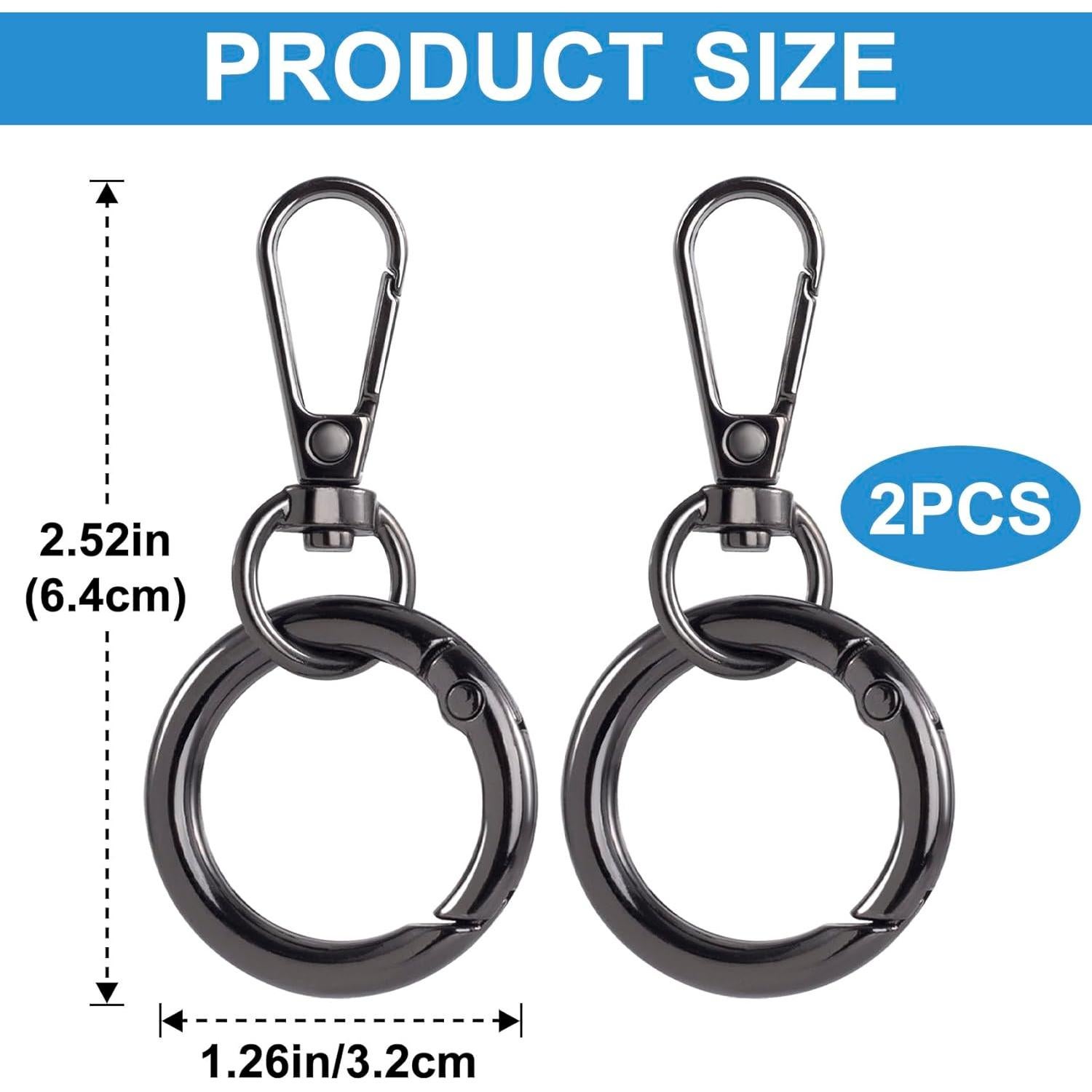 Clips de Gancho Giratorio OIIKI - 2 Juegos de Metal Negro