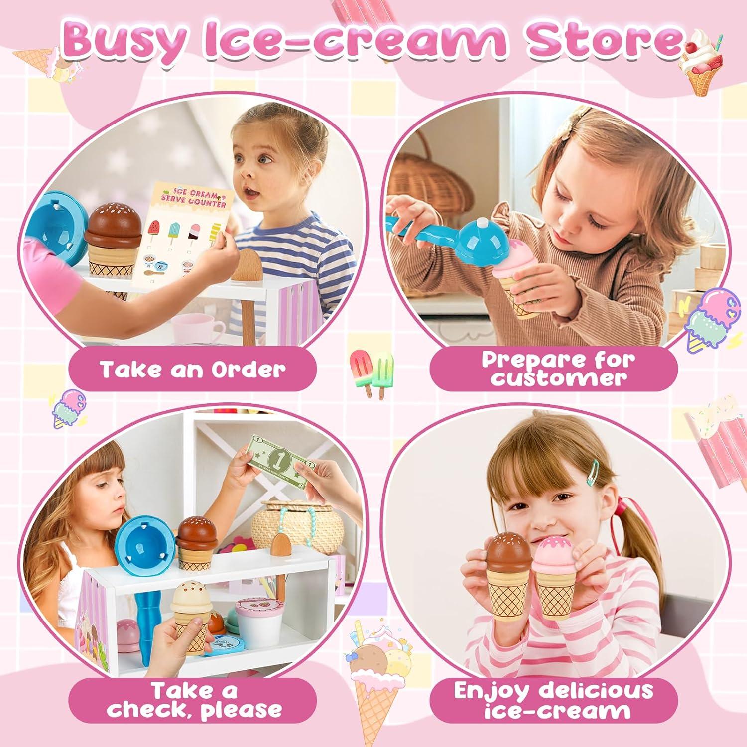 Juego de Mostrador de Helados Dreamon 38 PCS para Niños