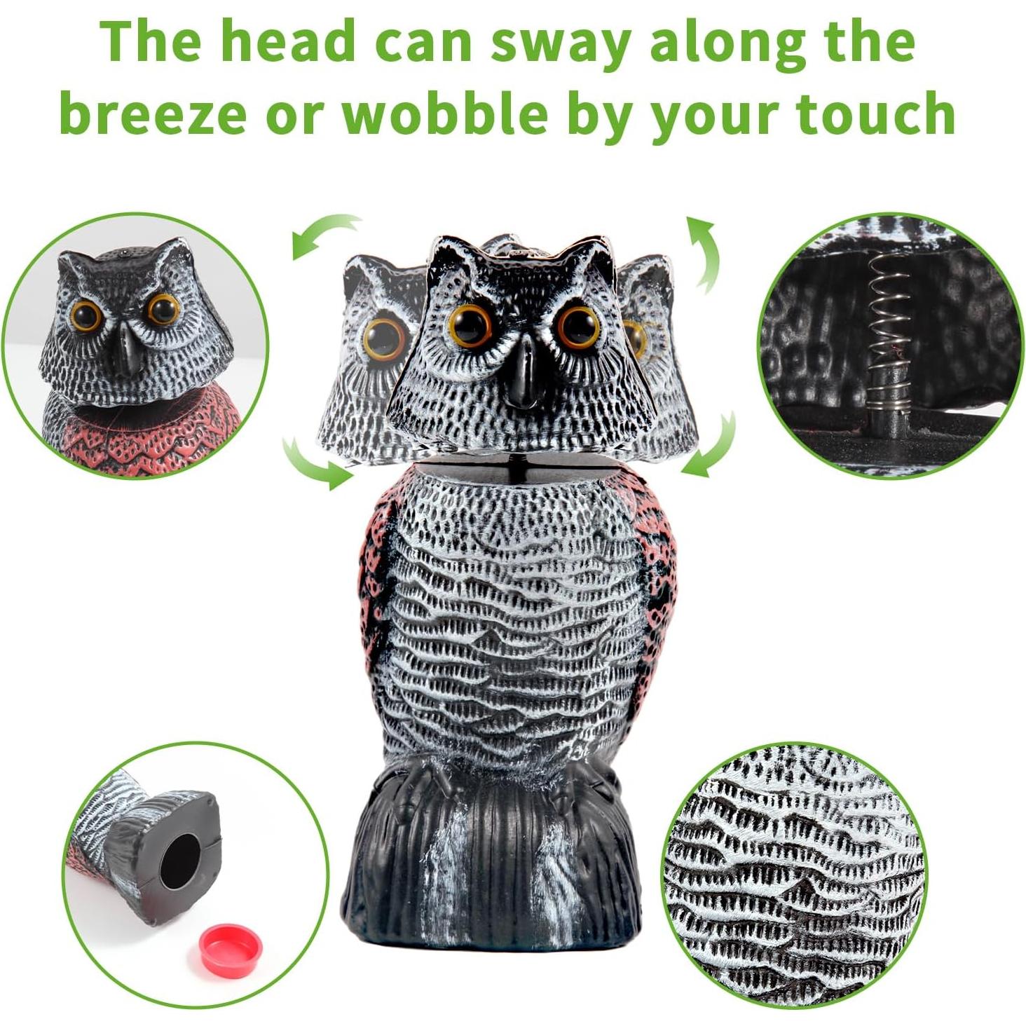 Escultura de Búho Espantapájaros WonderField 21 cm Paquete de 2