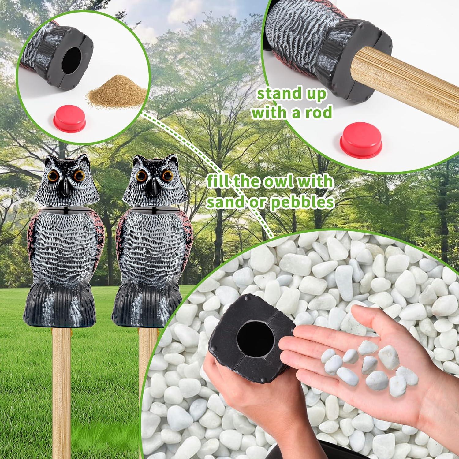 Escultura de Búho Espantapájaros WonderField 21 cm Paquete de 2