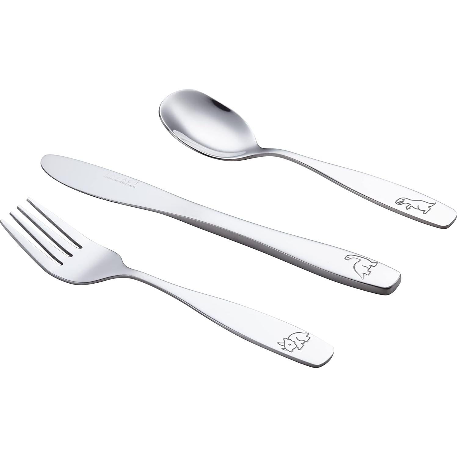 Exzact Juego de Cubiertos para Niños 6 Piezas Acero Inoxidable