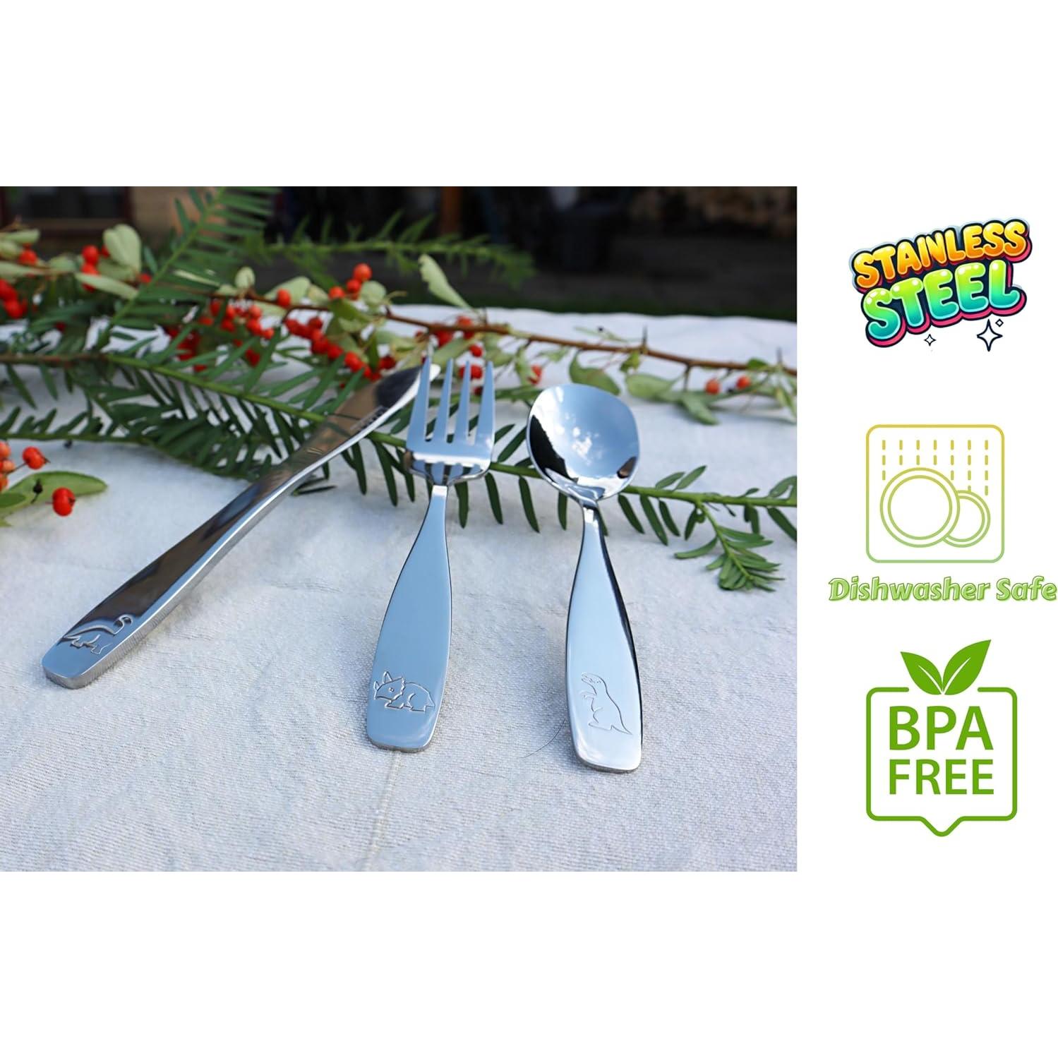 Exzact Juego de Cubiertos para Niños 6 Piezas Acero Inoxidable