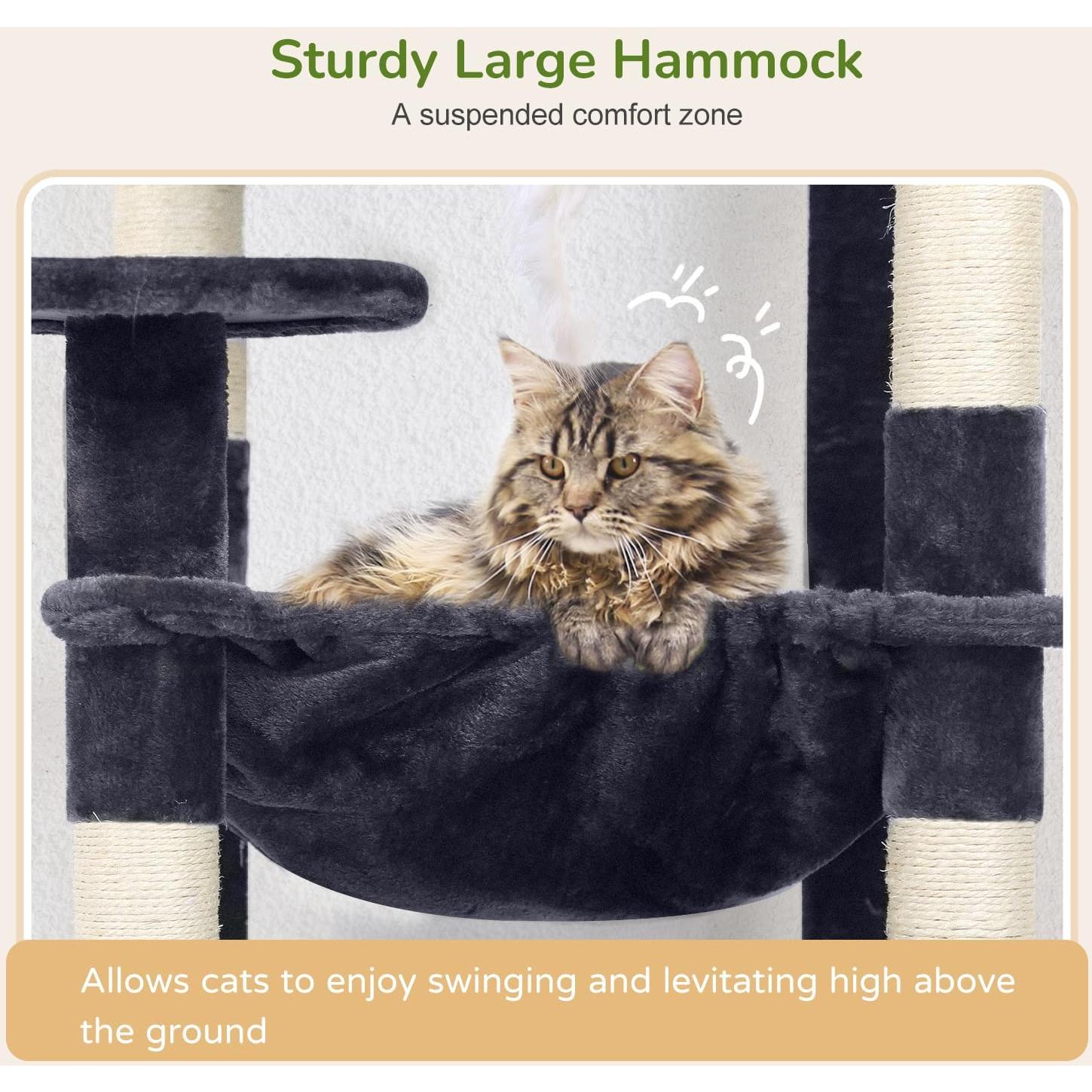 Torre de Árbol para Gatos Globlazer F53 135cm Gris Oscuro