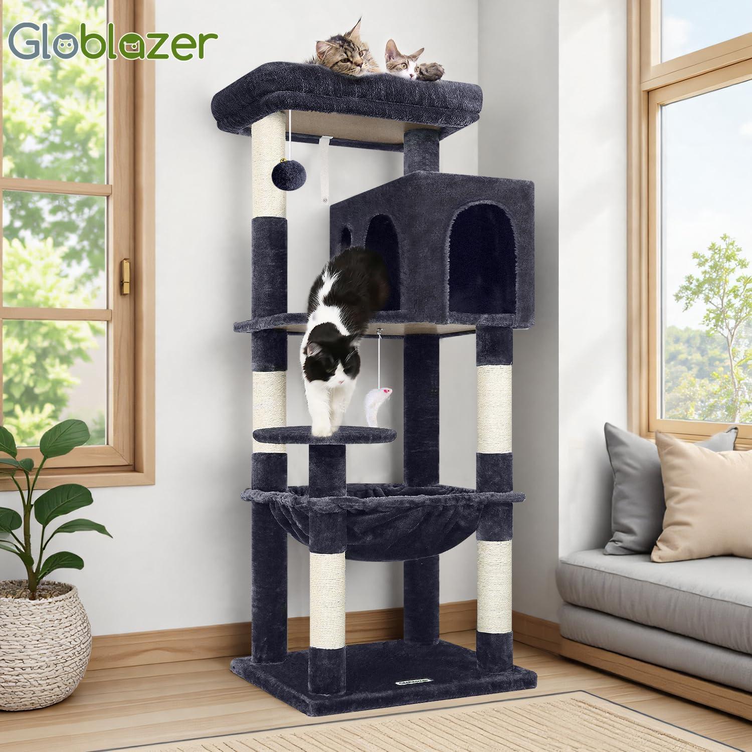 Torre de Árbol para Gatos Globlazer F53 135cm Gris Oscuro