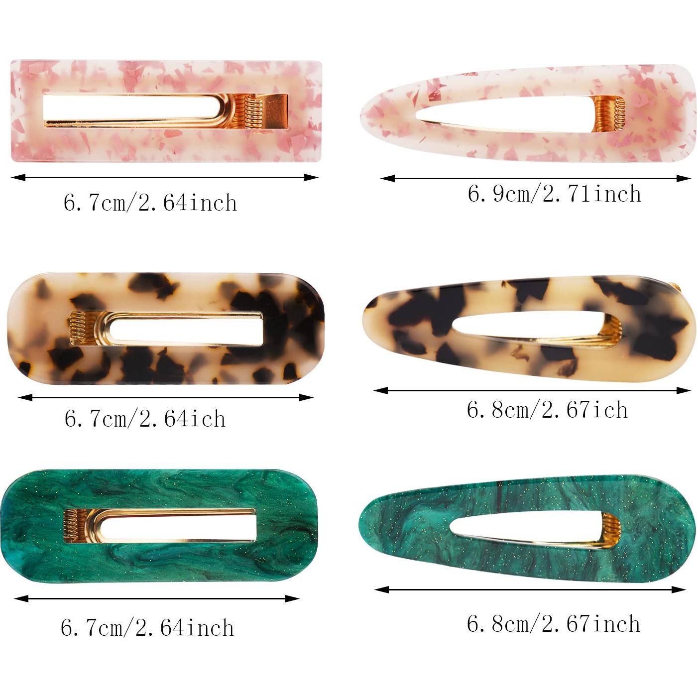 Juego de 12 Clips para el Cabello Acrílico Parcce - Estilos Variados