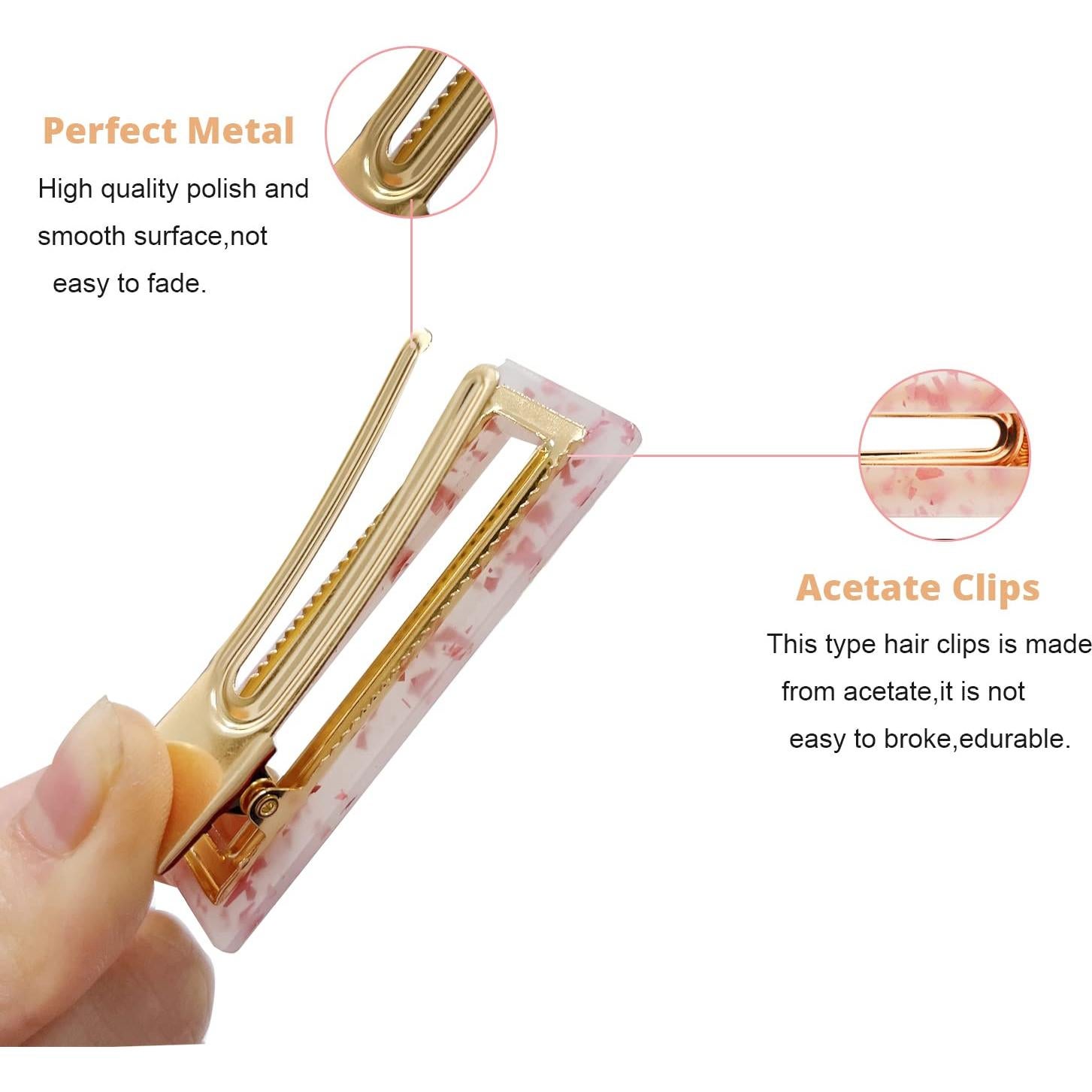 Juego de 12 Clips para el Cabello Acrílico Parcce - Estilos Variados