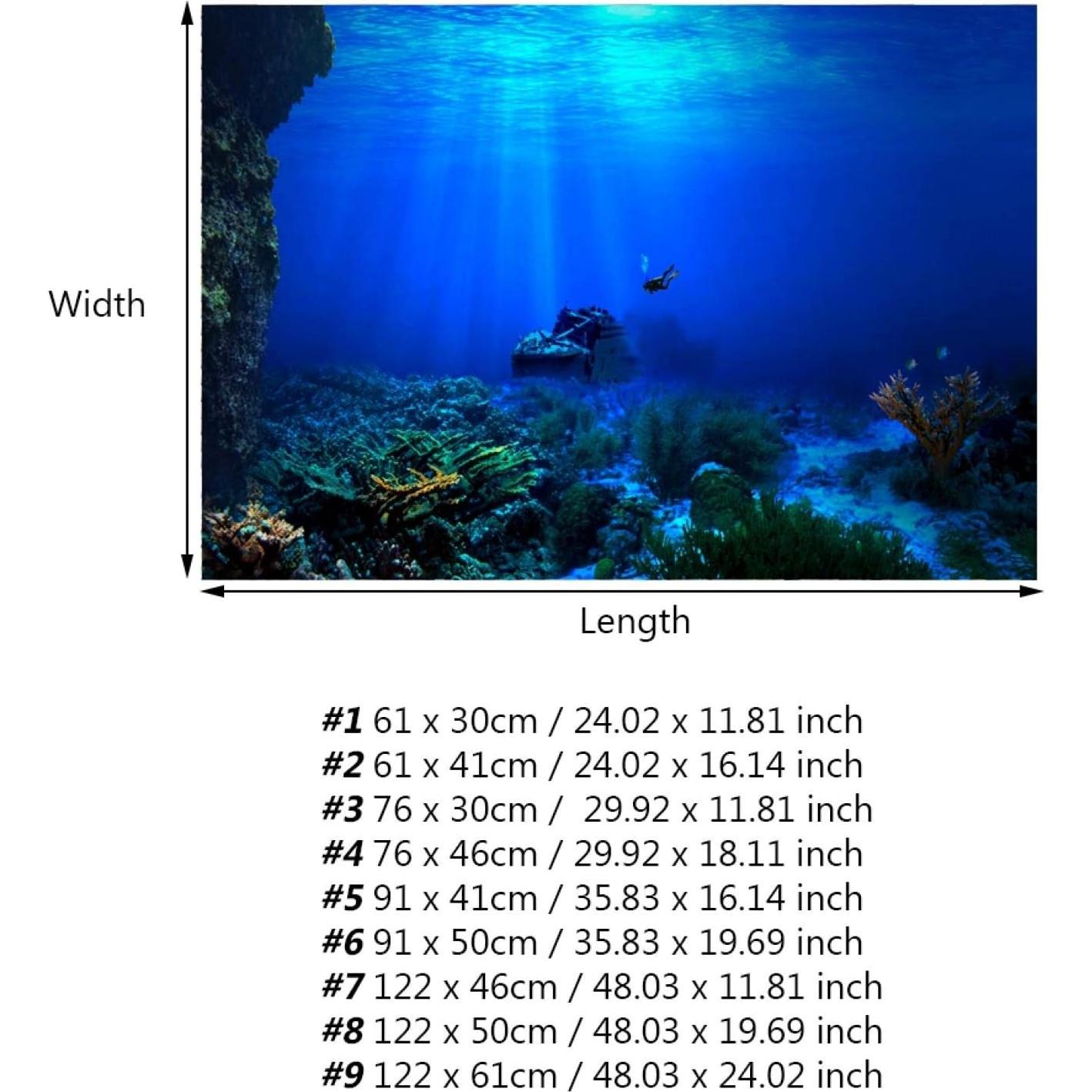 Póster de Fondo Submarino GLOGLOW 61x30cm PVC Autoadhesivo