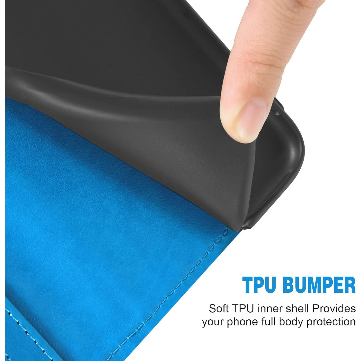 Funda de teléfono Asuwish para Cricket Vision 3 y AT&T Calypso con protector de pantalla y billetera