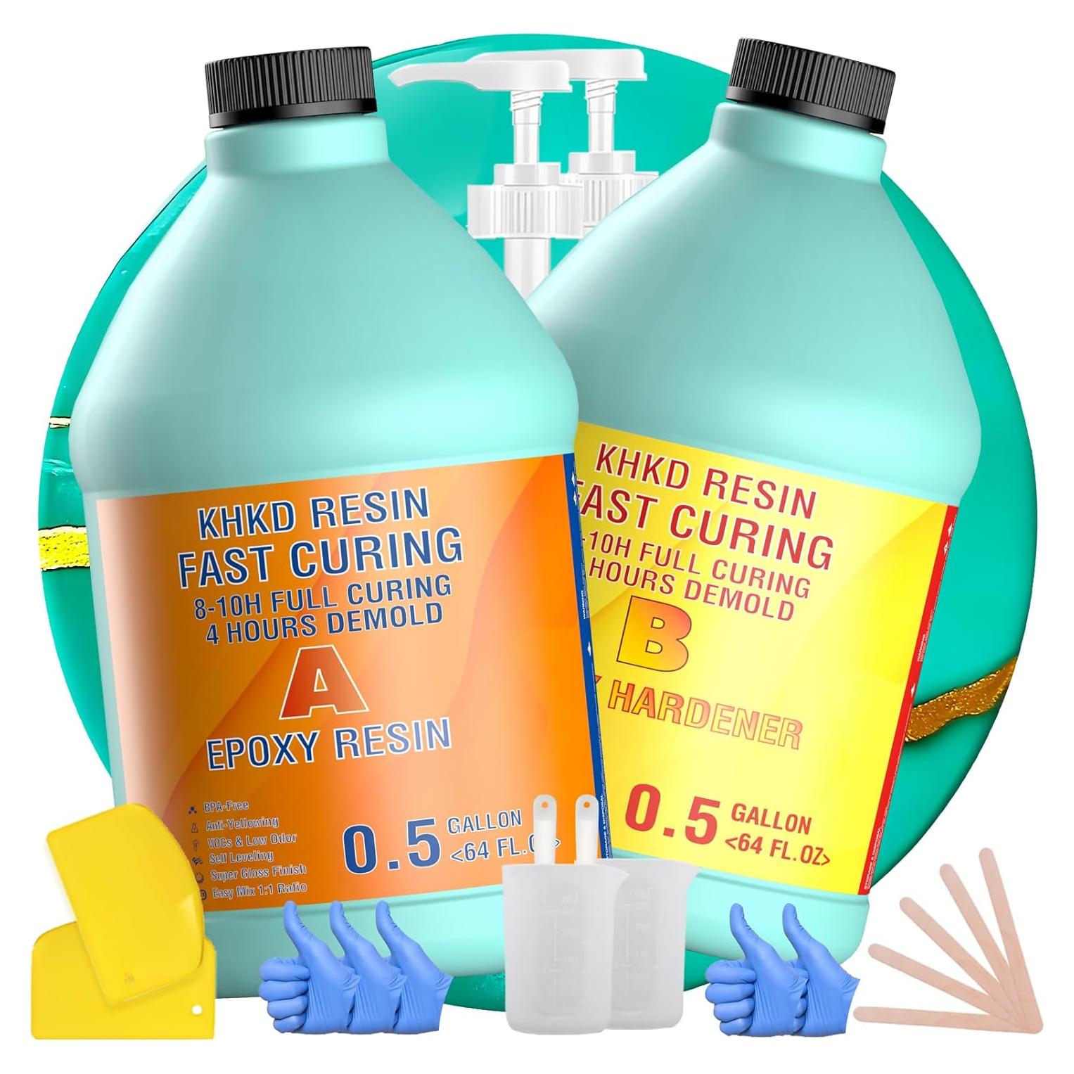 Kit de Resina Epóxica KHKD 1 Galón Curado Rápido 4 Horas