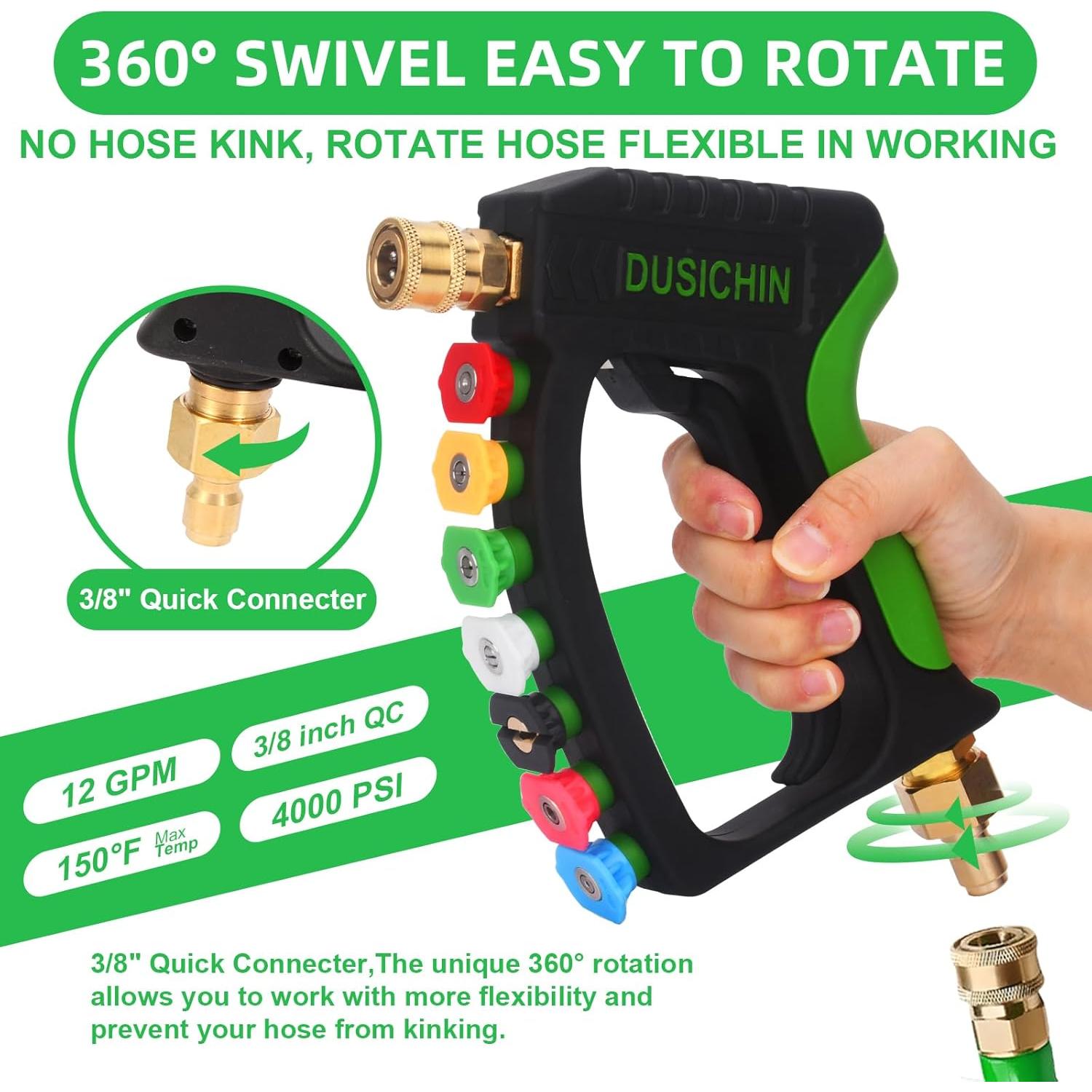 Pistola de Lavado a Presión DUSICHIN 4000 PSI con Caño de Espuma