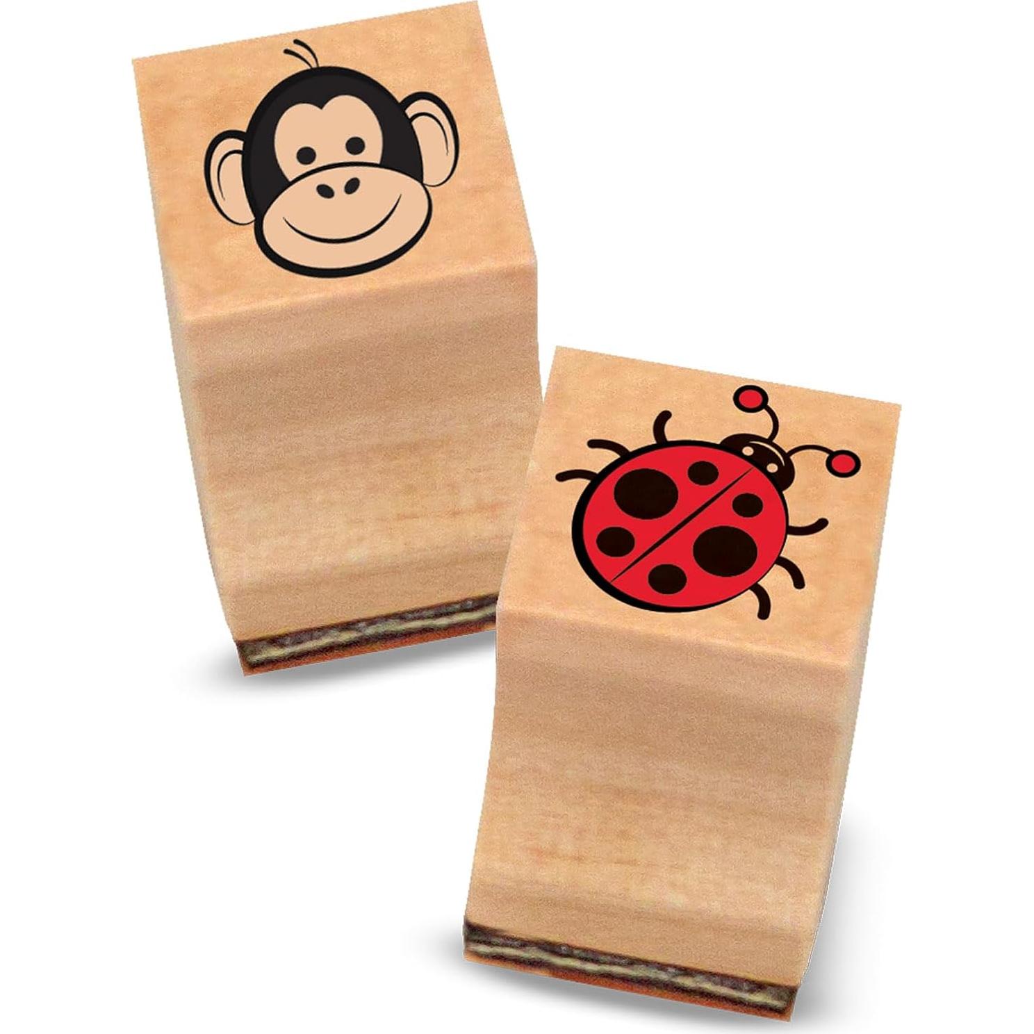 Juego de Sellos de Madera Melissa & Doug - 26 Sellos y 5 Lápices