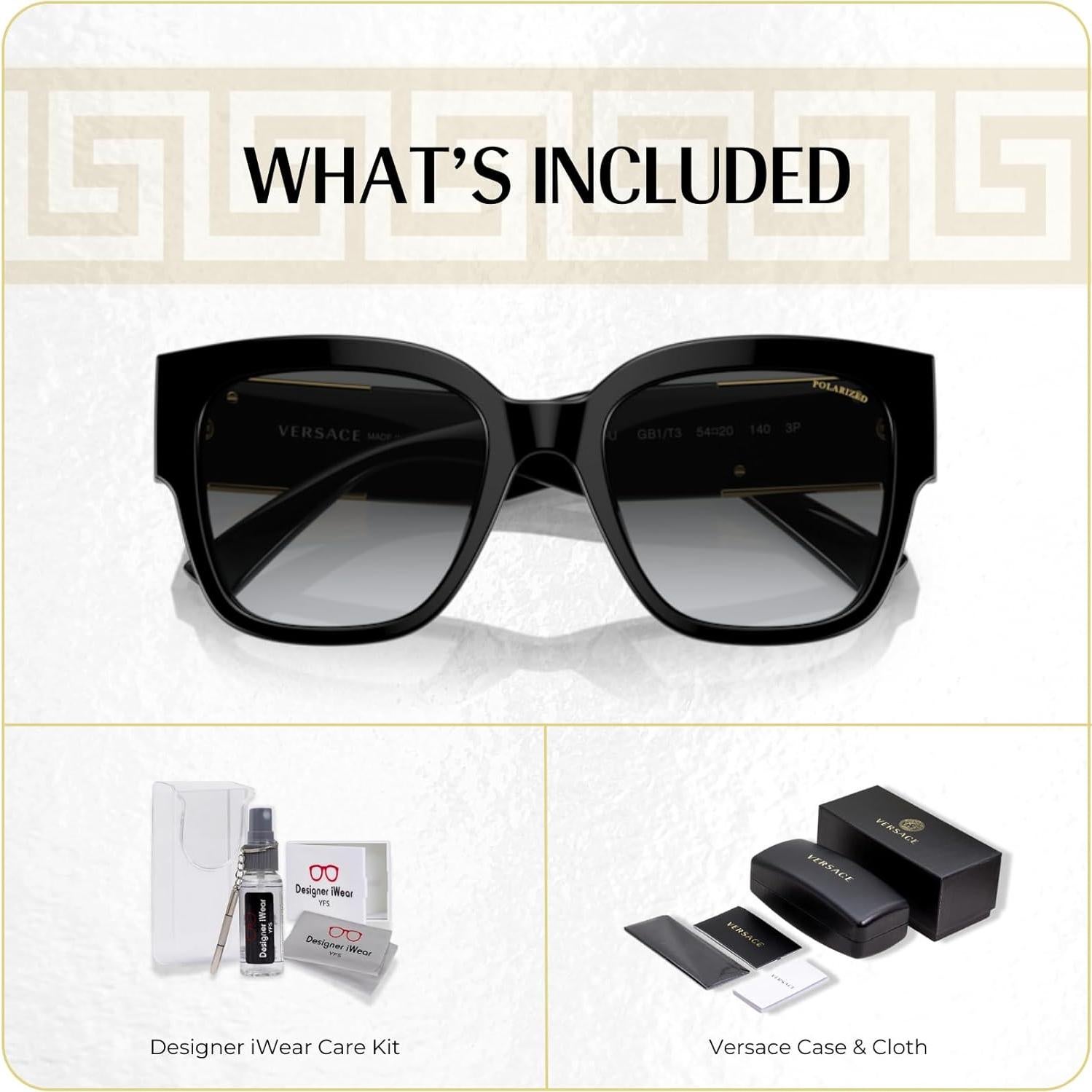 Gafas de sol cuadradas Versace VE4437U para mujeres con kit