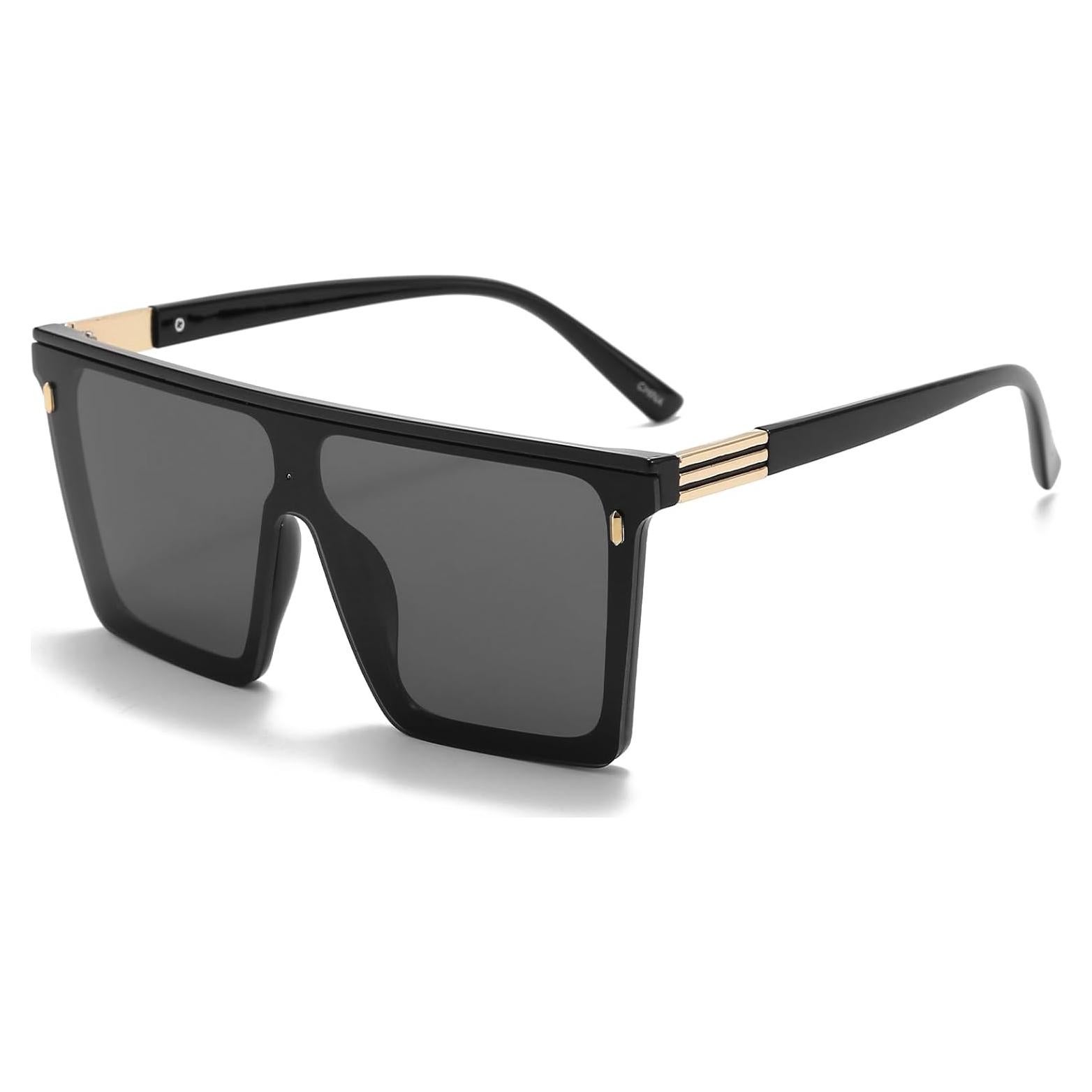 Gafas de sol grandes Dollger UV400 para mujeres y hombres - Negras