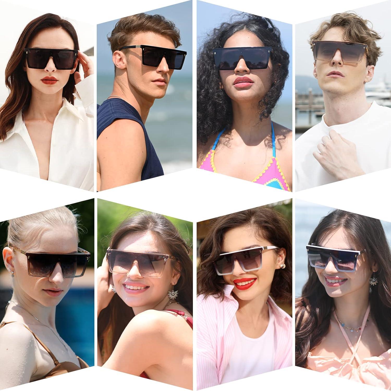 Gafas de sol grandes Dollger UV400 para mujeres y hombres - Negras