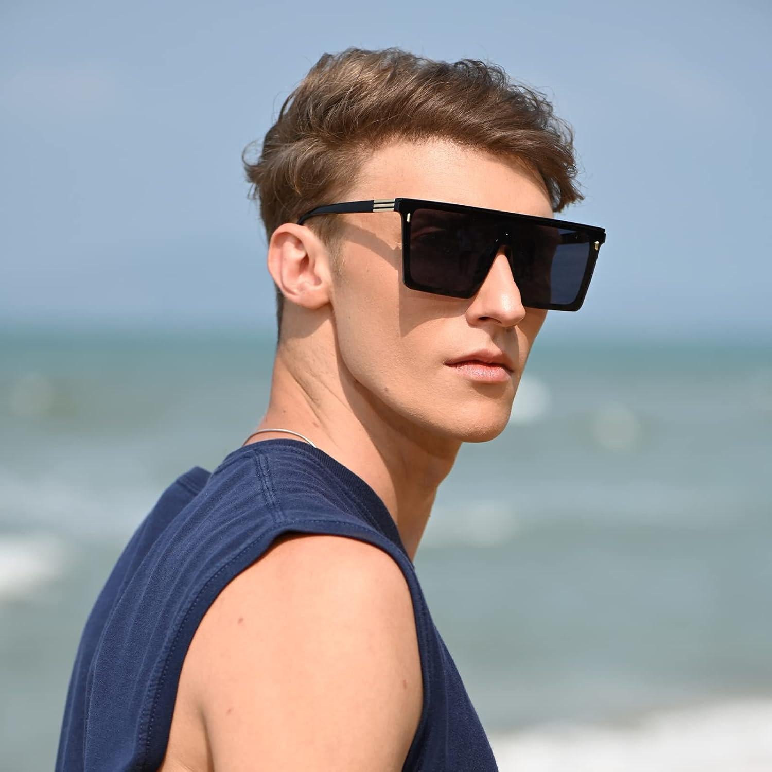 Gafas de sol grandes Dollger UV400 para mujeres y hombres - Negras