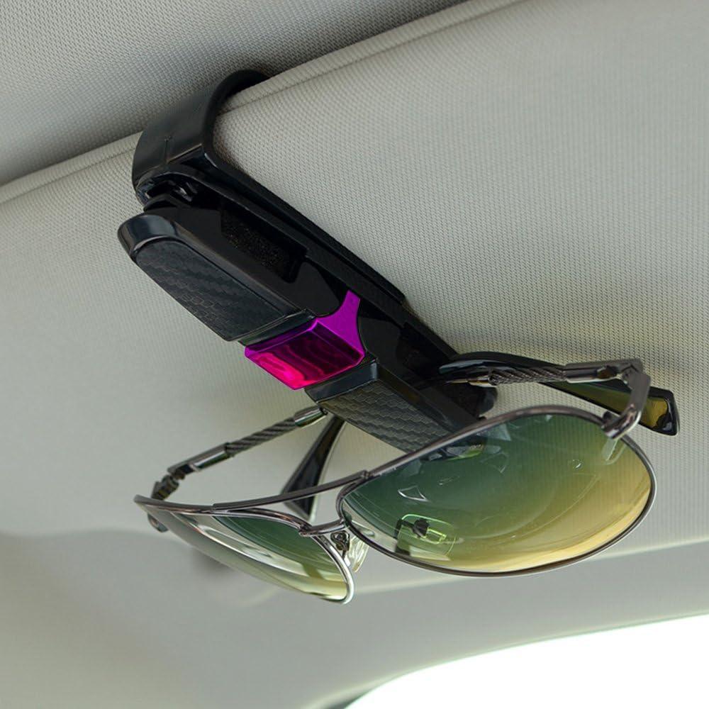 Soporte de Gafas para Visera de Coche FineGood - Negro y Rosa