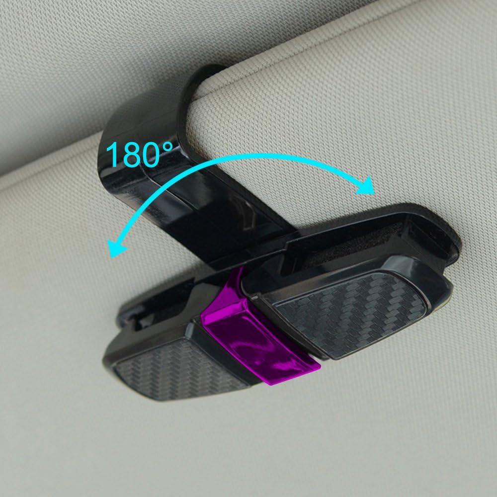 Soporte de Gafas para Visera de Coche FineGood - Negro y Rosa