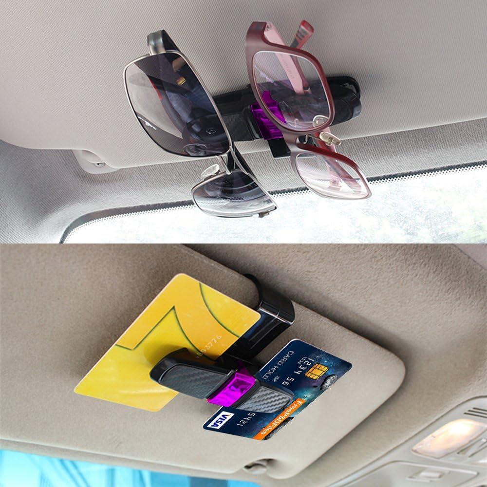 Soporte de Gafas para Visera de Coche FineGood - Negro y Rosa