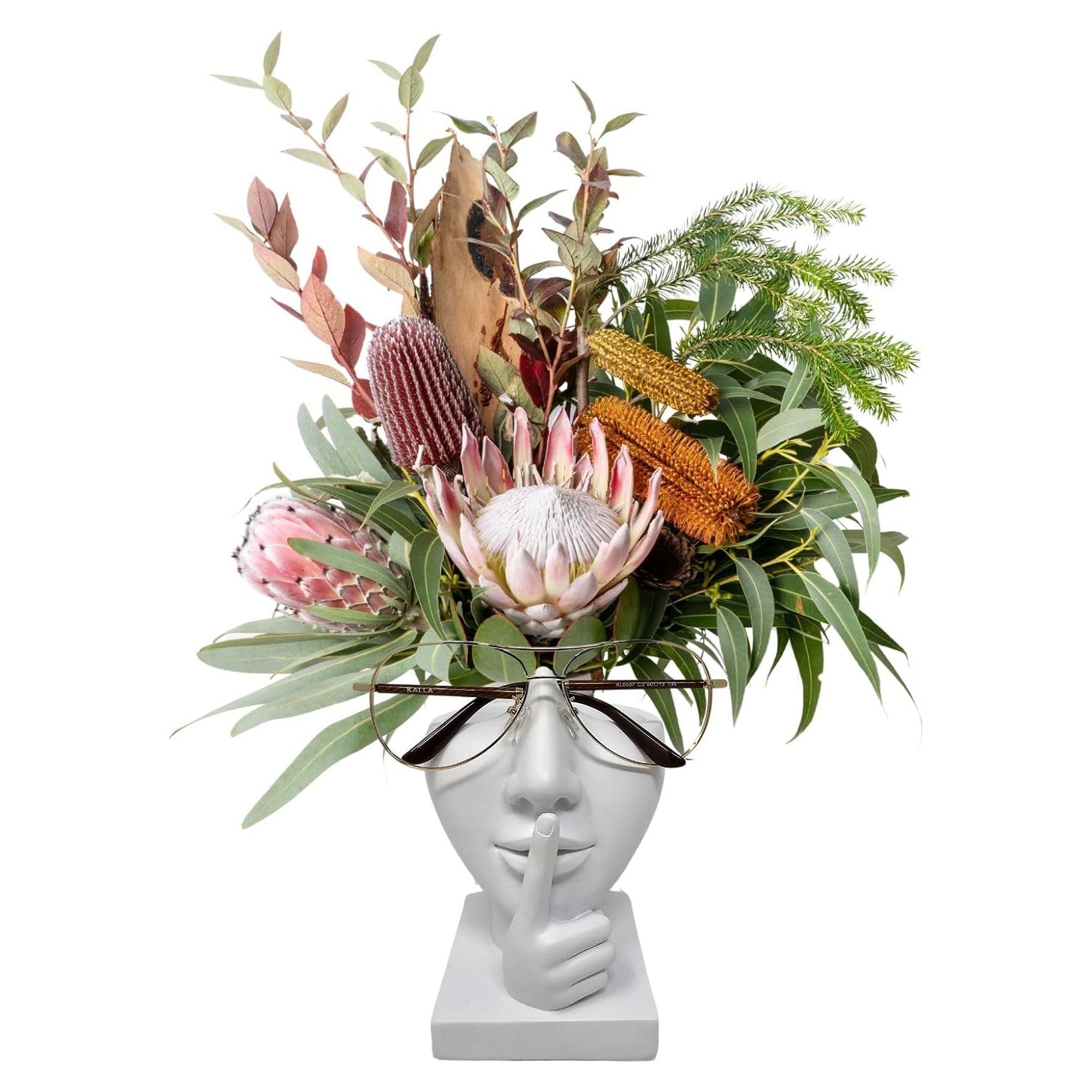 Soporte de Gafas y Maceta Artsy Face - Keep Silent