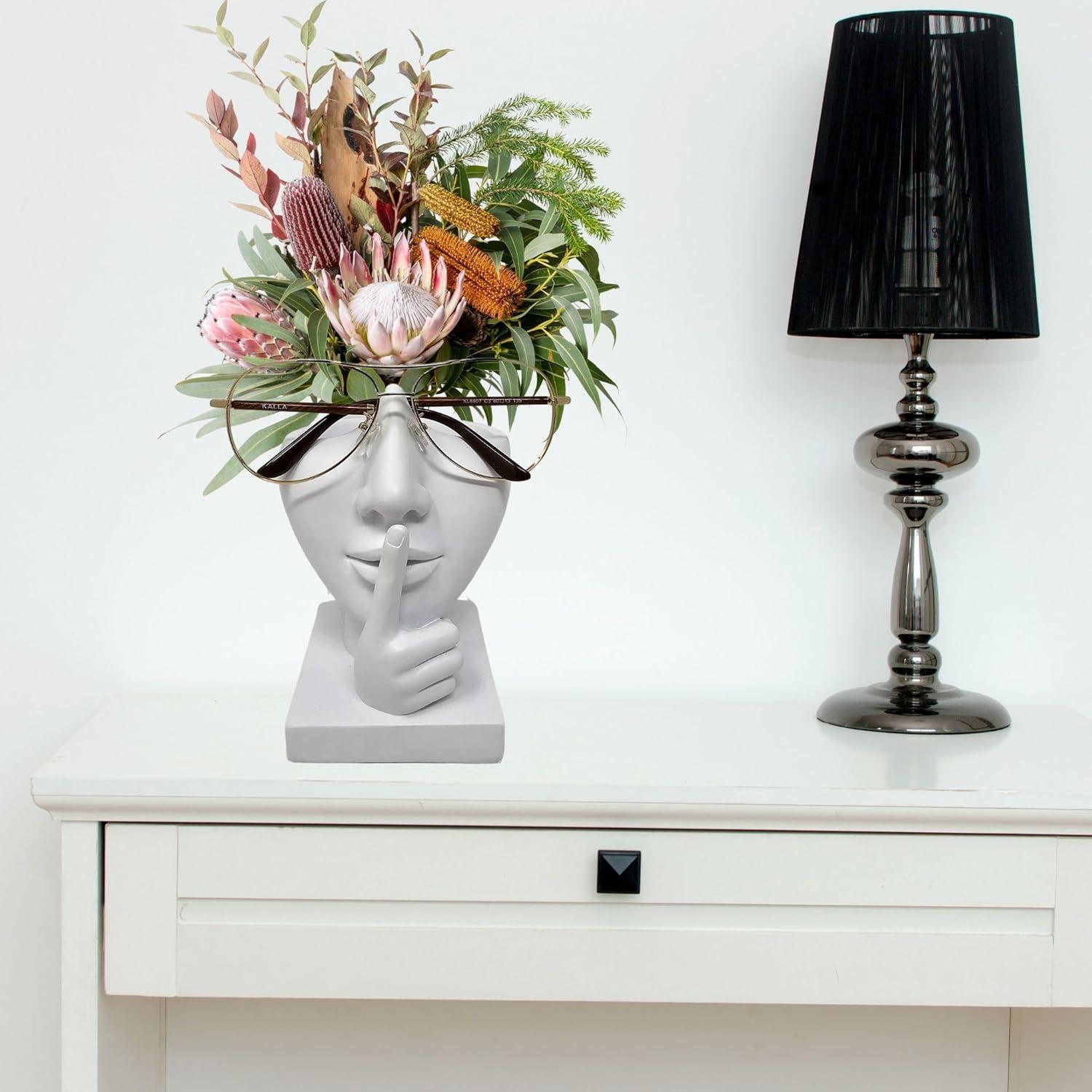 Soporte de Gafas y Maceta Artsy Face - Keep Silent