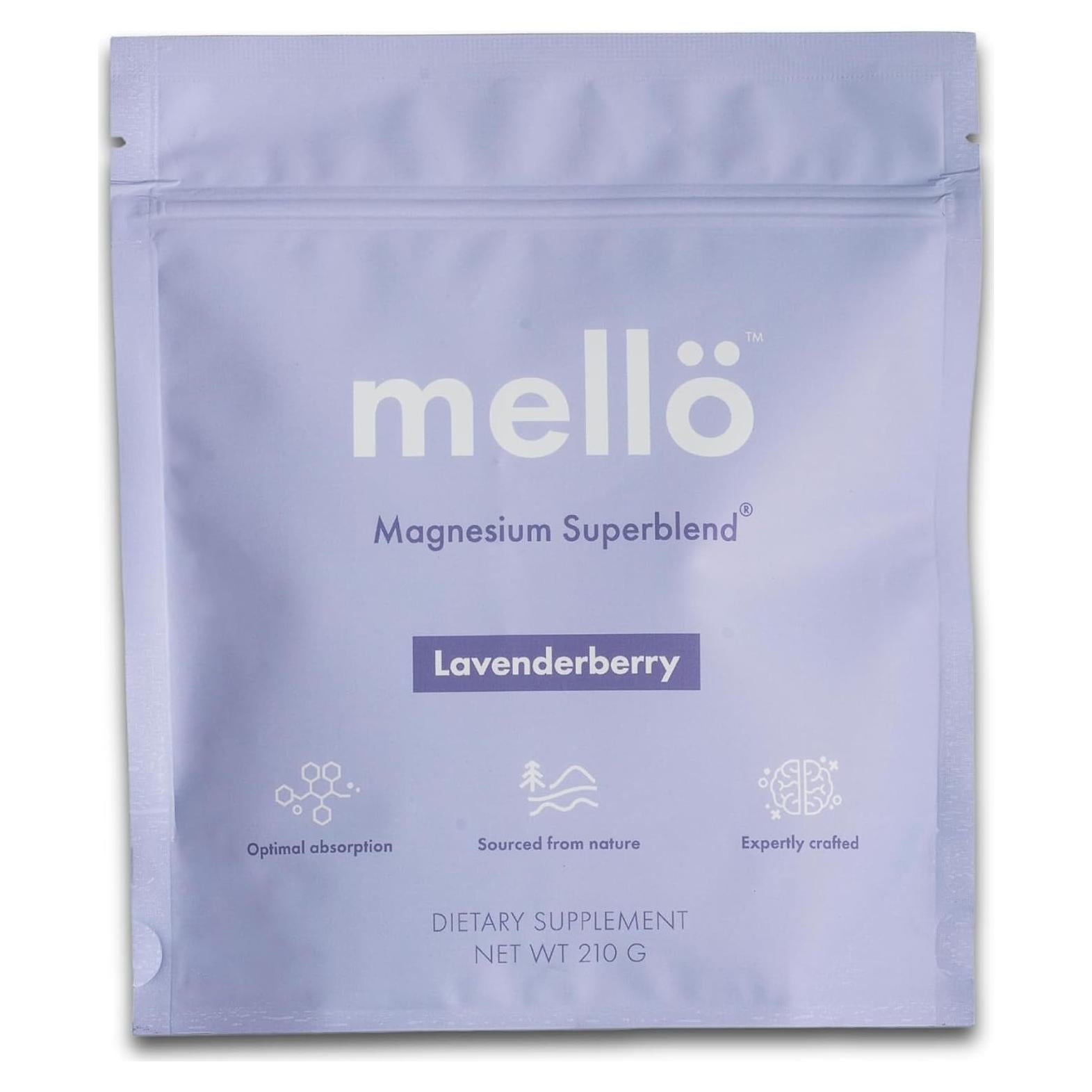 Suplemento de Magnesio Mellö Superblend 240g - Glicinato, L-Theanina