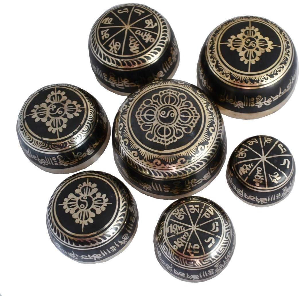 Conjunto de 7 Cuencos Tibetanos NHZ para Meditación - Negro